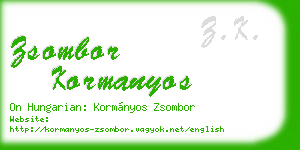 zsombor kormanyos business card
